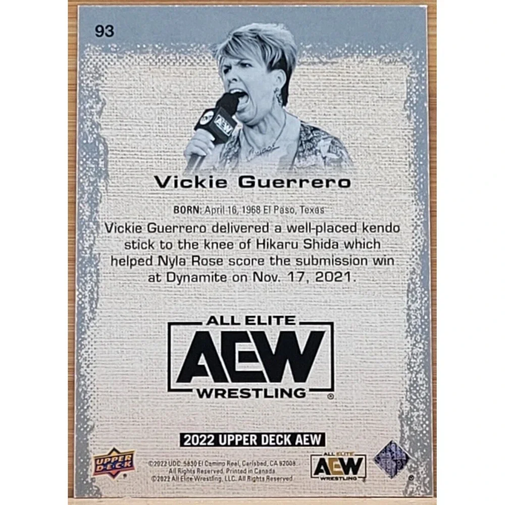 2022 UPPER DECK AEW VICKIE GUERRERO‎  DYNAMITE #D/299